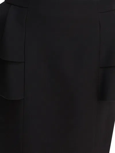 Valentino Virgin Wool And Silk Midi Skirt In Black