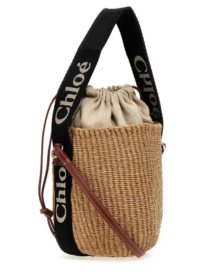 Chloé Woody Small Bucket Bag In Brown