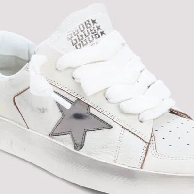 Golden Goose White Lace Up Sneakers In White