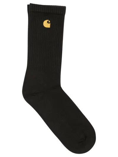 Carhartt Cotton Socks With Embroidered Logo In Black