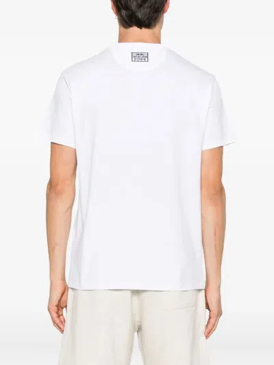 Fendi Stamp Crew Neck Patch Detail Short Sleeves In White
