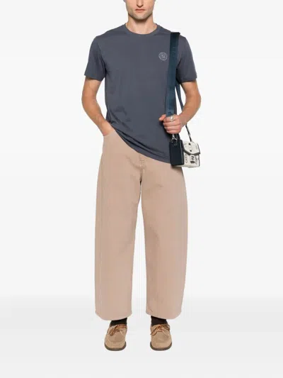 Fendi Cotton T-shirt With Ff Detail In Blue