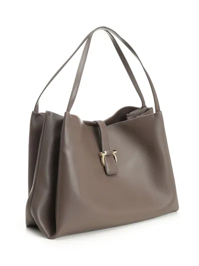 Ferragamo Xl Calf Leather Tote Bag