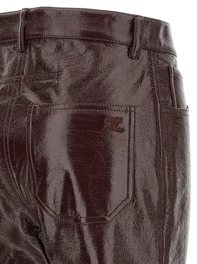 Courrèges Shiny Finish Trousers Reedition Pockets In Metallic