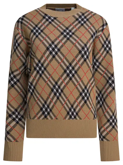 Burberry Archivio Check Sweater In Brown