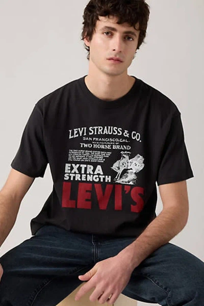 Levi's Archive Cowboy Poster Print Vintage Oversized T-shirt In Black