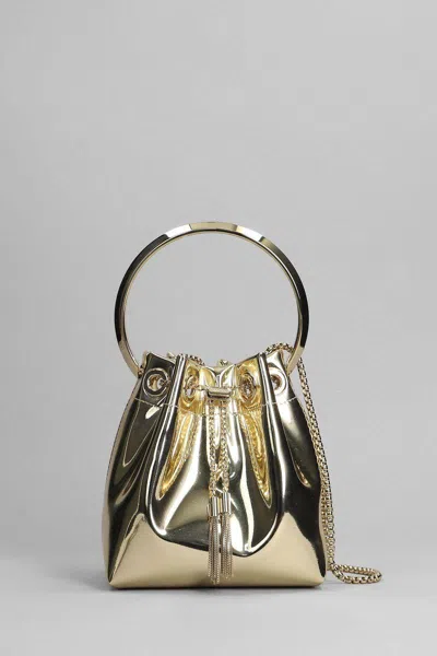 Jimmy Choo Gold Metallic Leather Bon Bon Bucket