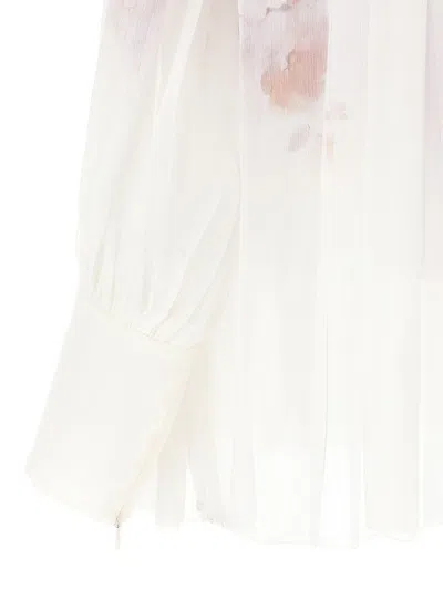 Zimmermann Crush Pleated Floral-print Crepon Blouse In White
