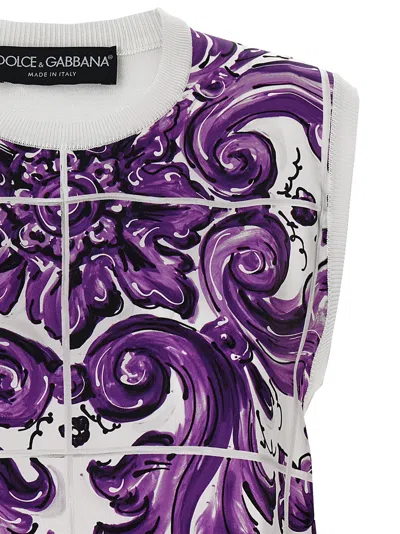 Dolce & Gabbana 'maiolica' Printed Vest In White