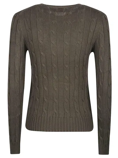 Polo Ralph Lauren Cable-knit Cotton Crewneck Sweater In Green