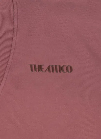Attico Sweatshirt Mit Logo-stickerei In Pink