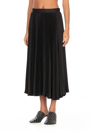 Jil Sander Pleated Midi Skirt In Black