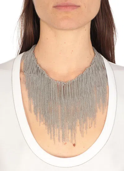 Fabiana Filippi Necklace With Fringes In Metallic
