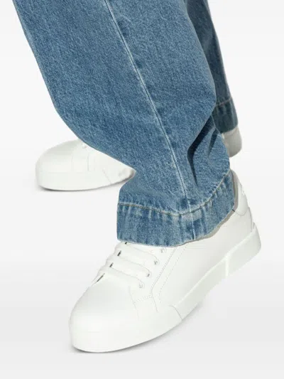 Dolce & Gabbana Women Leather Sneakers In White
