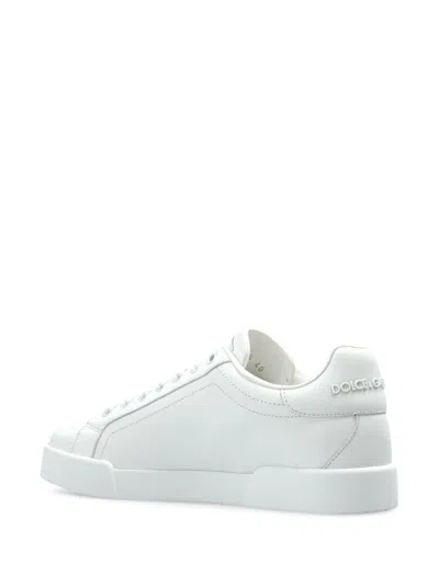 Dolce & Gabbana Women Leather Sneakers In White