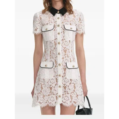 Self-portrait Floral Lace Mini Shirtdress