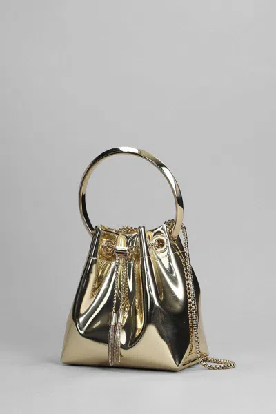 Jimmy Choo Gold Metallic Leather Bon Bon Bucket