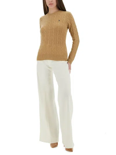 Polo Ralph Lauren Maglia A Trecce In Brown