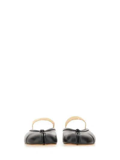 Maison Margiela Women Mule Tabi With Elastic Band In Black