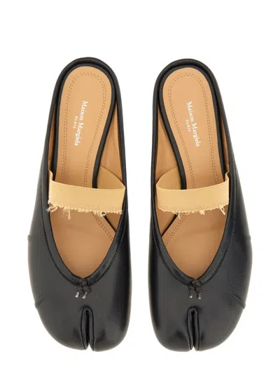 Maison Margiela Women Mule Tabi With Elastic Band In Black