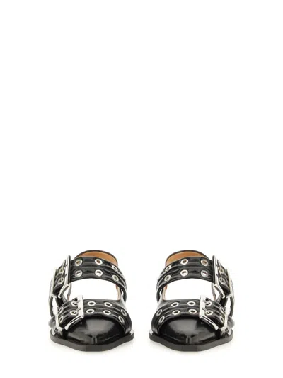 Ganni Ballerina With Buckle In Black