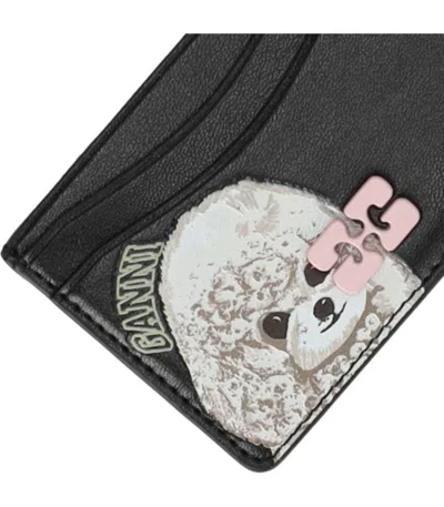 Ganni Women Bou Animals Cards Holder In Black