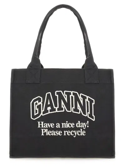 Ganni Organic Cotton Large Tote Bag
