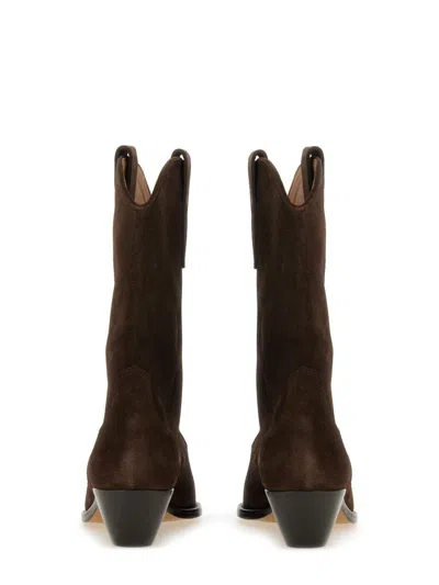 Isabel Marant Ankle Boots In Luxurious Calf Velvet Leather With Sleek Design And Quality Finish In Brown