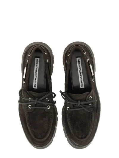 Alexander Wang Brown Cow Leather Loafers In Brown