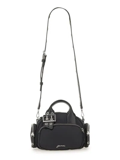 Ganni Mini Polochon Buckle-detail Top-zip Tote Bag