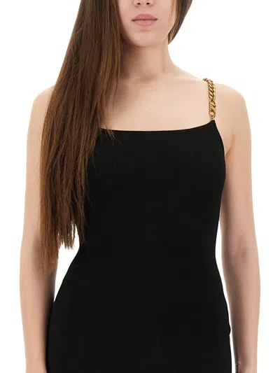 Michael Kors Longuette Dress With Decorations In Black