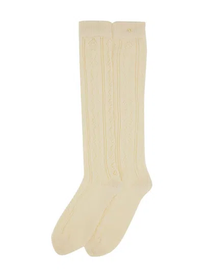 Valentino Garavani Perforated Cotton Socks With Vlogo