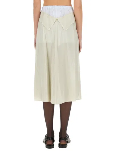 Maison Margiela Beige Aloe Anonymity Of The Lining Skirt In Multi