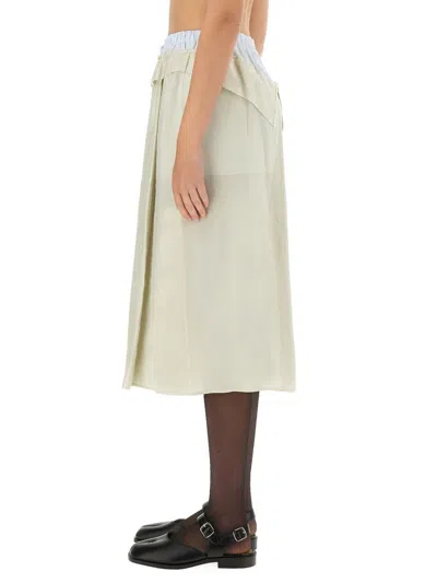 Maison Margiela Beige Aloe Anonymity Of The Lining Skirt In Multi