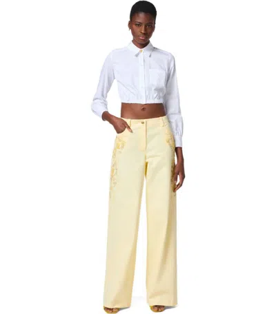 Elisabetta Franchi White Cotton Cropped Shirt In White