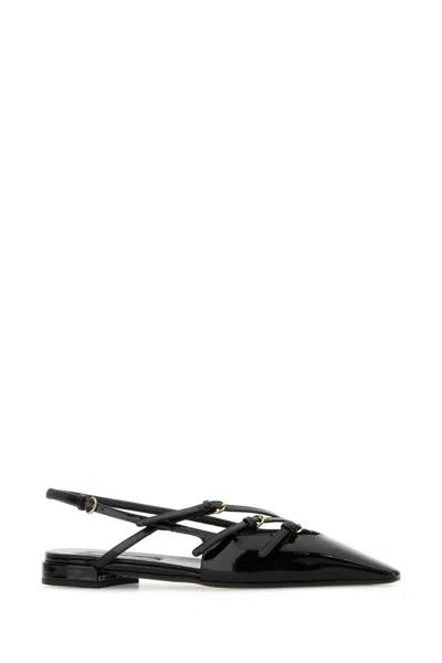 Miu Miu Women Patent Leather Slingback Ballerina Flats