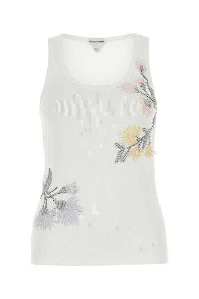 Bottega Veneta Embroidered Cotton Tank Top In Multi