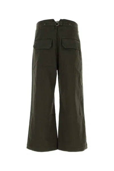 Entire Studios Wide-leg Cotton Pant With Drawstring Waist In Green