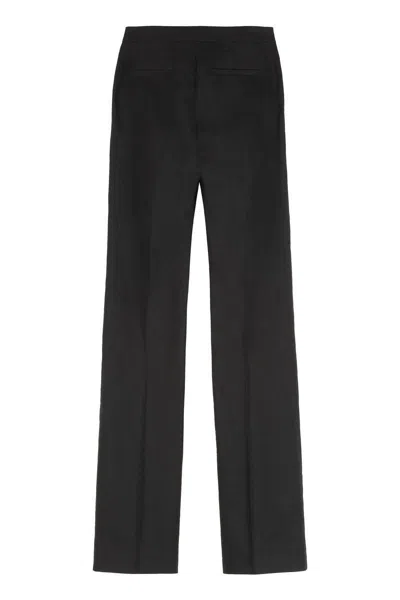 Pinko Flared Trousers With Wide Leg And Pockets In Black