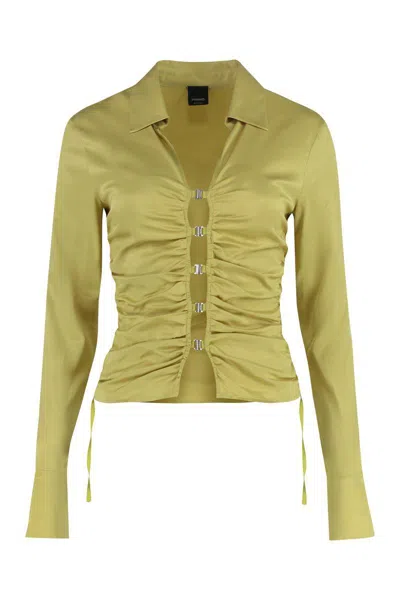 Pinko Jersey Shirt With Gathered Collar And Buttons