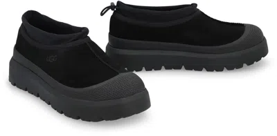 Ugg Black Suede And Rubber Tasman Weather Hybrid Slip-ons In Black