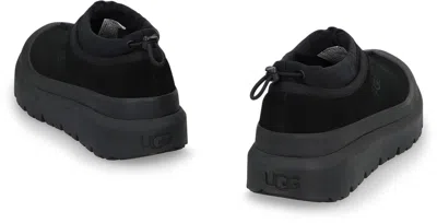 Ugg Black Suede And Rubber Tasman Weather Hybrid Slip-ons In Black