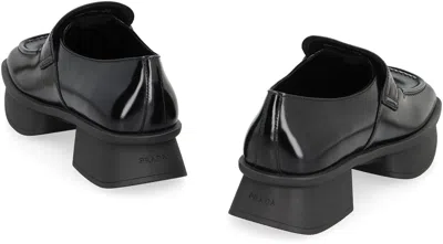 Prada Leather Loafers In Black