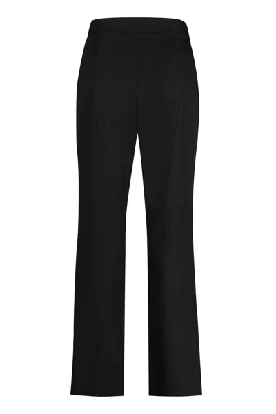 Gucci Wool Flared Trousers In Black