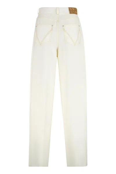 Bottega Veneta Wide-leg Wool Trousers With Pockets And Stitching