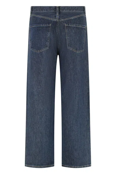 Agolde Wide-leg Denim Trousers With Metal Buttons