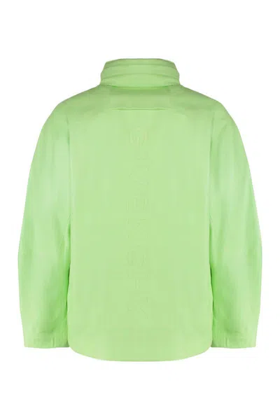Givenchy Lambskin Jacket With Adjustable Drawstring Hem In Green