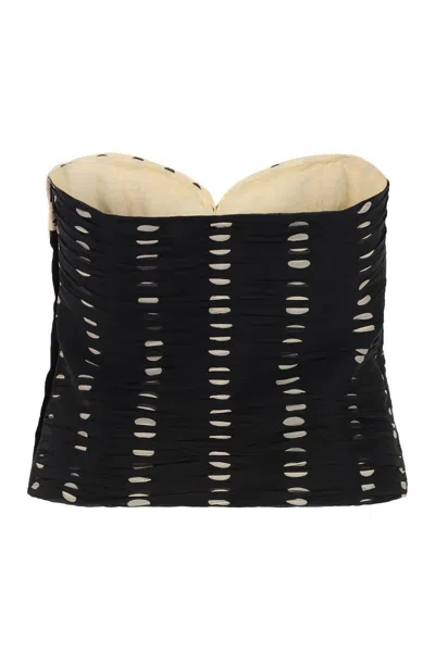 Valentino Garavani Plusdepois Print Chiffon Top In Black