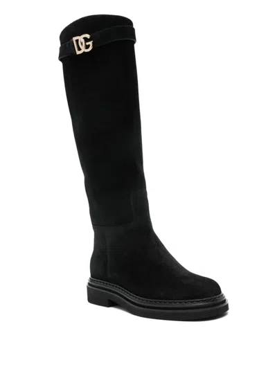 Dolce & Gabbana Suede Knee High Boots