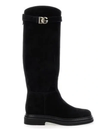 Dolce & Gabbana Suede Knee High Boots